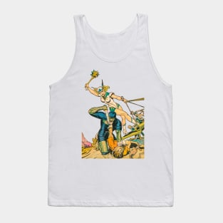 Powerful Beautiful Woman Mysta Of The Moon Warrior Sexy Girl Comic Cartoon Alien Retro Vintage Tank Top